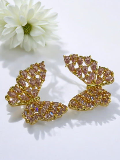 PINK DIAMOND BUTTERFLY ABELIE EARRINGS