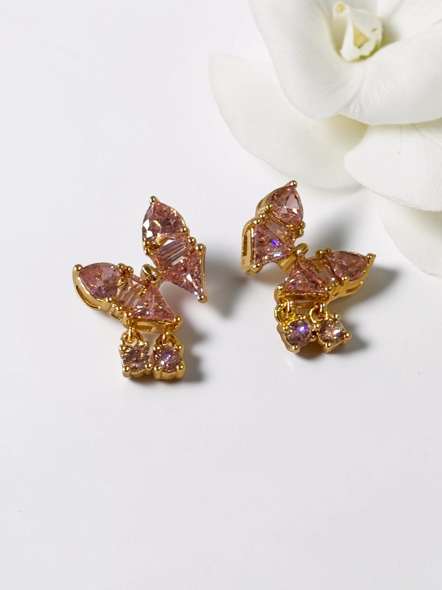 PINK DIAMOND BUTTERFLY HERISH EARRINGS