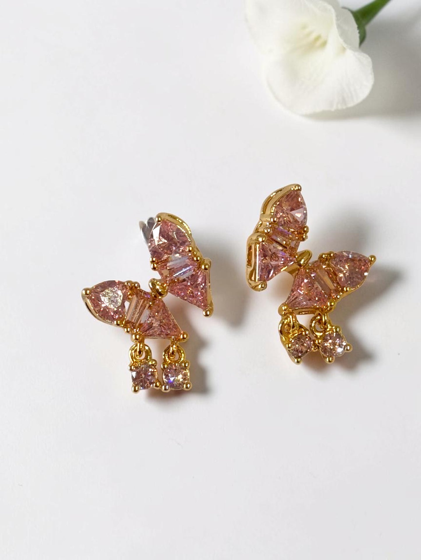 PINK DIAMOND BUTTERFLY HERISH EARRINGS