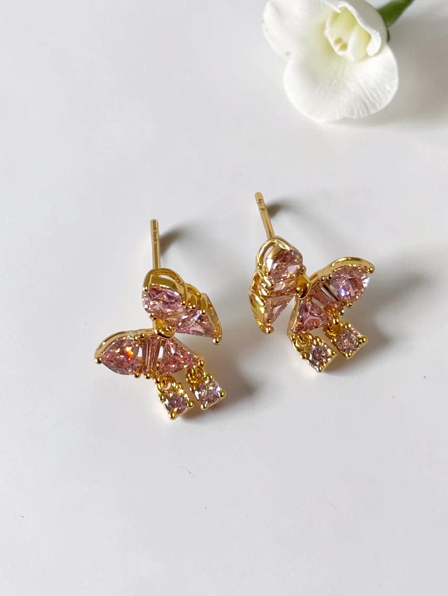 PINK DIAMOND BUTTERFLY HERISH EARRINGS