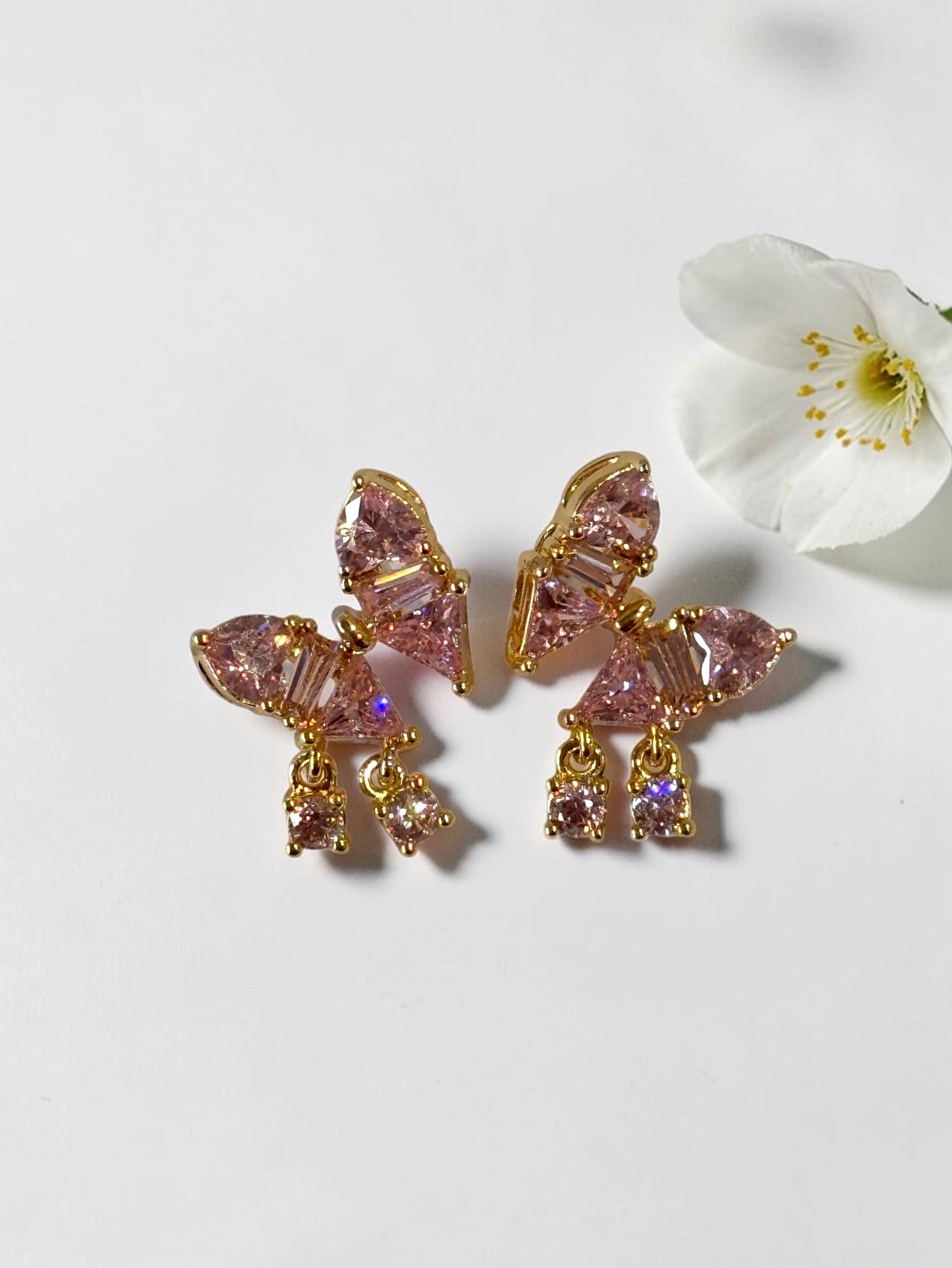PINK DIAMOND BUTTERFLY HERISH EARRINGS