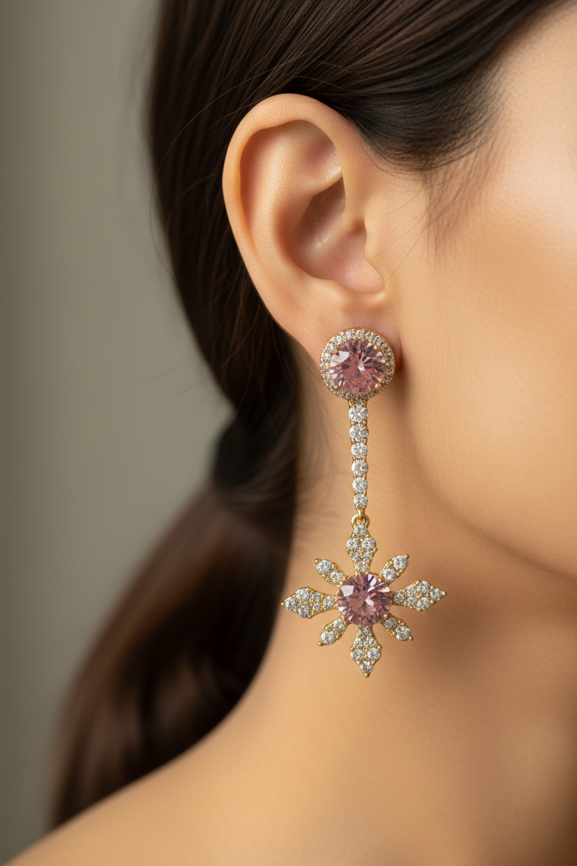PINK DIAMOND CELESTE EARRINGS