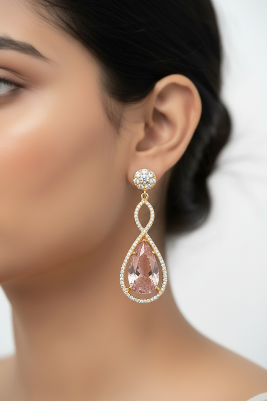 PINK DIAMOND DROP EMORY EARRINGS
