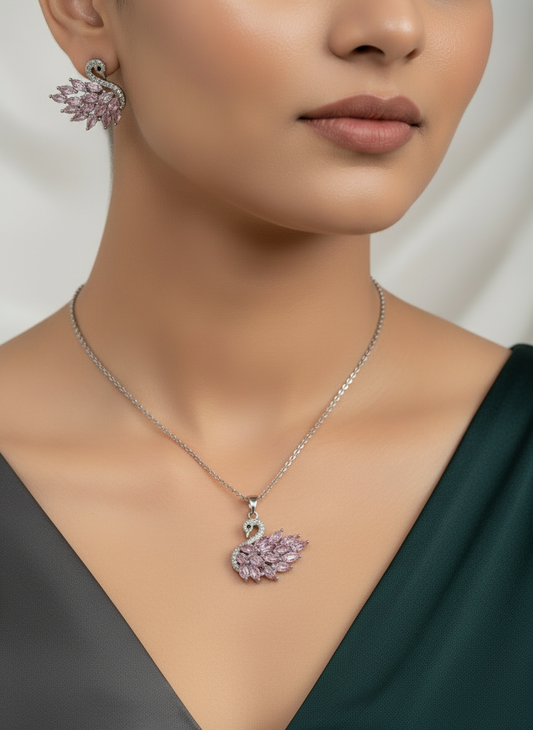 PURPLE DIAMOND ENNEY NECKLACE SET