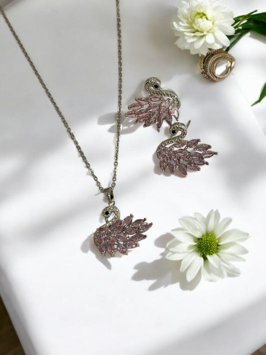 PURPLE DIAMOND ENNEY NECKLACE SET