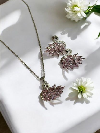 PURPLE DIAMOND ENNEY NECKLACE SET
