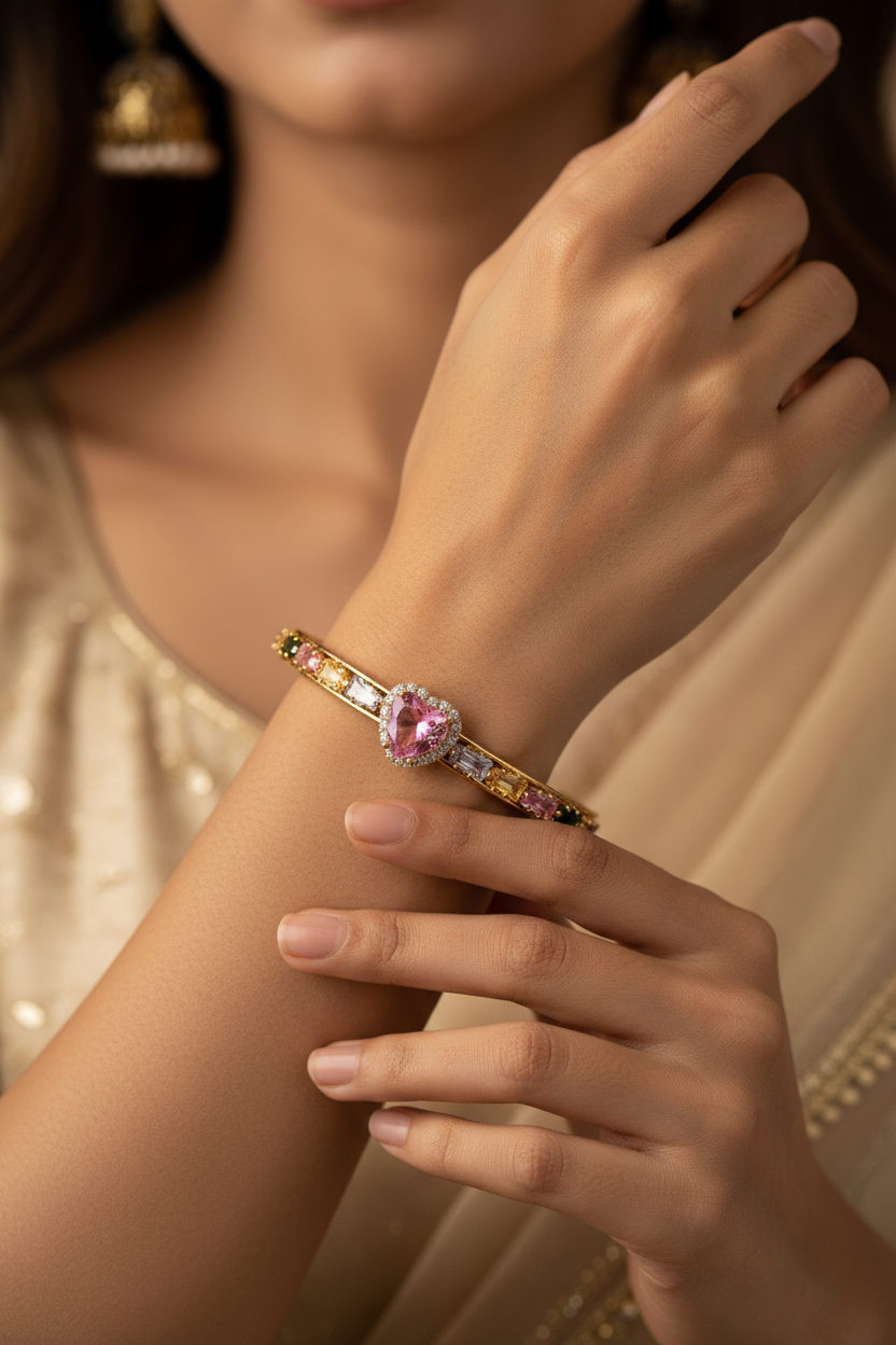 PINK DIAMOND HADLEY BRACELET (CUFF)
