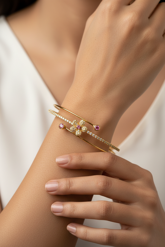 PINK DIAMOND KISTHER BRACELET (CUFF)