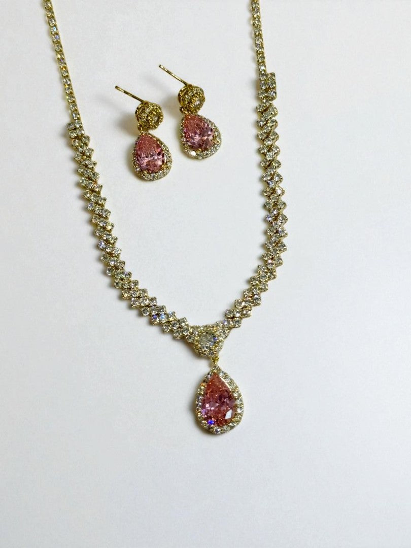 PINK DIAMOND OMARY NECKLACE SET