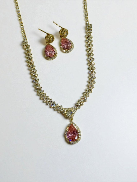PINK DIAMOND OMARY NECKLACE SET