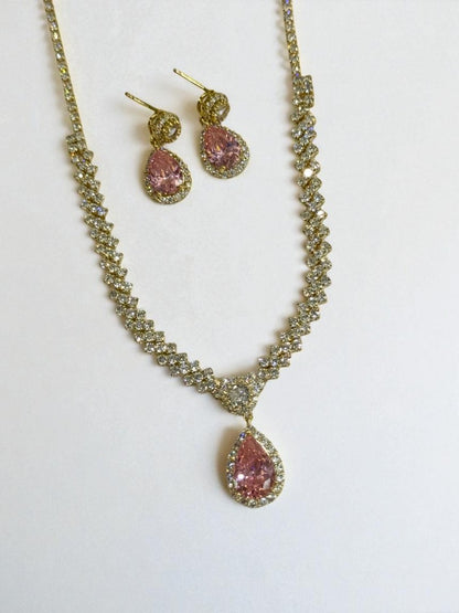 PINK DIAMOND OMARY NECKLACE SET