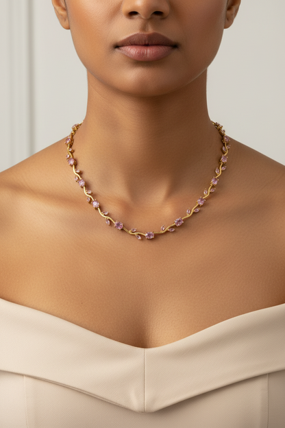 PINK DIAMOND PERCY TULIP NECKLACE