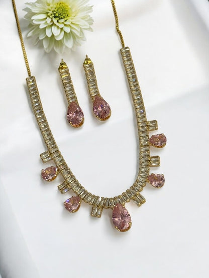 PINK DIAMOND SYROEL NECKLACE SET