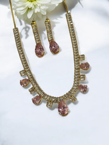 PINK DIAMOND SYROEL NECKLACE SET