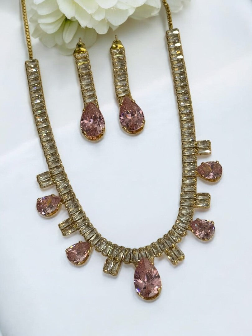 PINK DIAMOND SYROEL NECKLACE SET