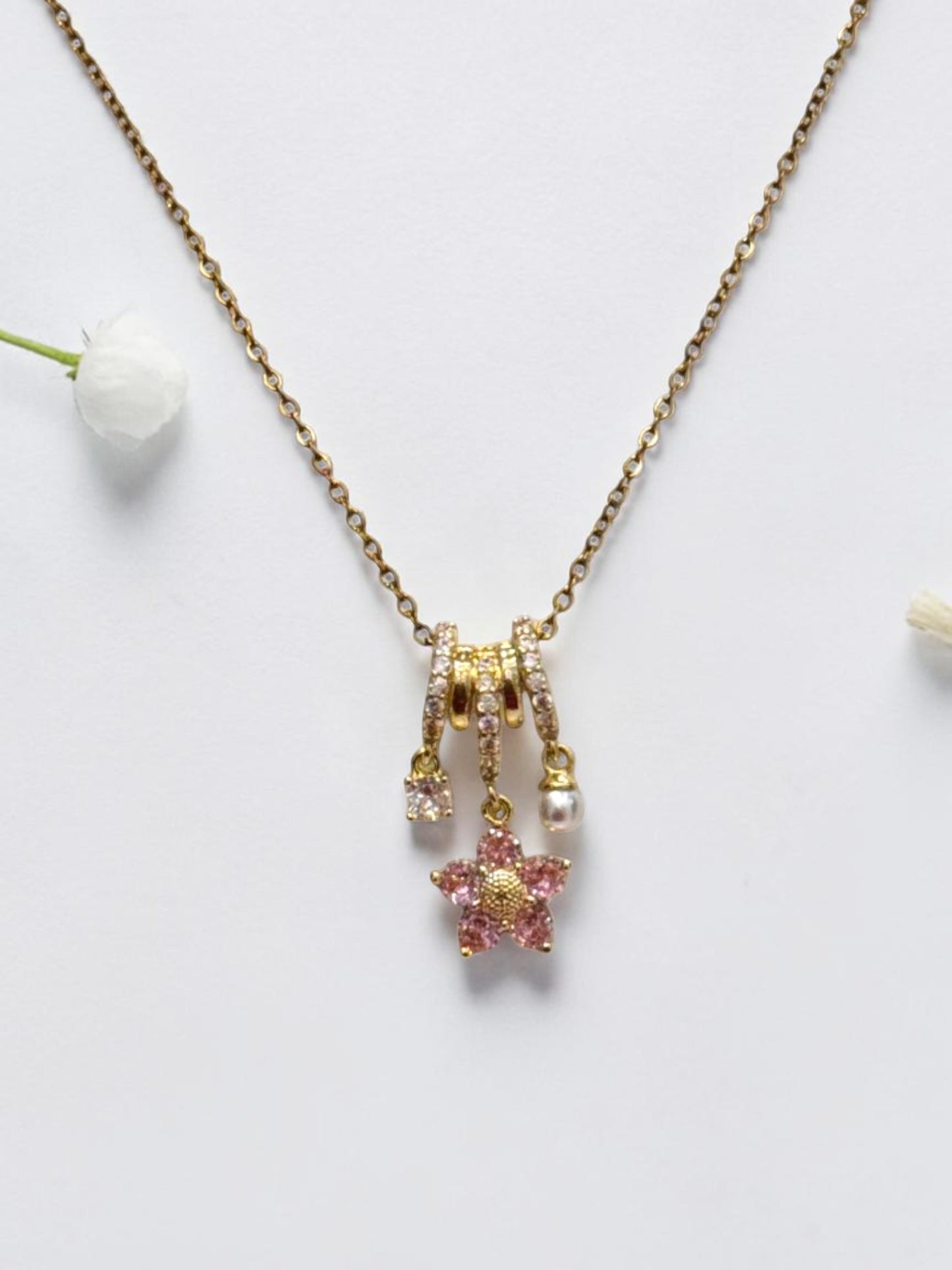 PINK FLORAL AILANY NECKLACE