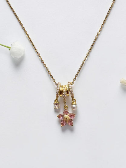 PINK FLORAL AILANY NECKLACE