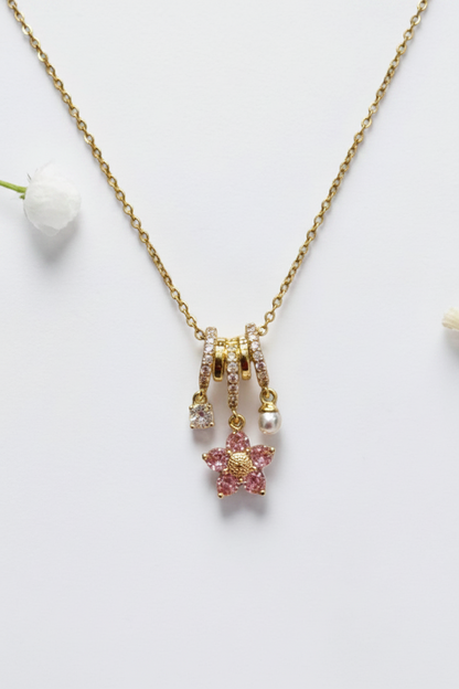 PINK FLORAL AILANY NECKLACE