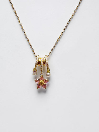 PINK FLORAL AILANY NECKLACE