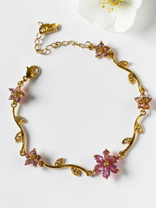 PINK FLORAL DIAMOND ENESIS BRACELET