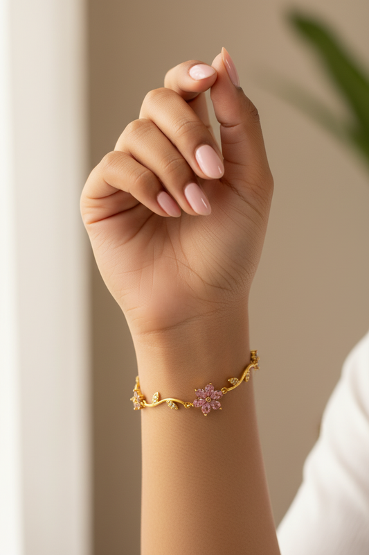 PINK FLORAL DIAMOND ENESIS BRACELET