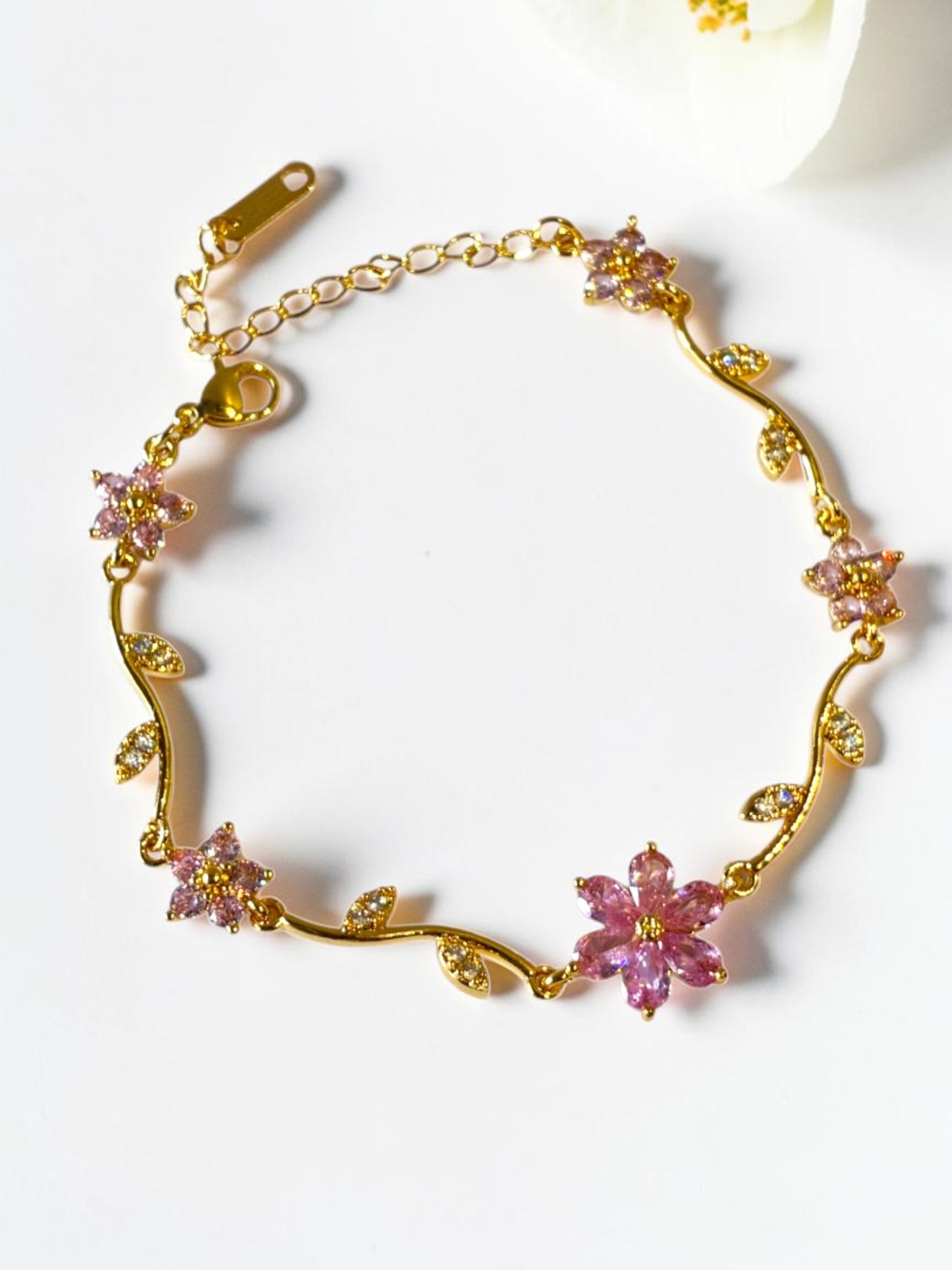 PINK FLORAL DIAMOND ENESIS BRACELET