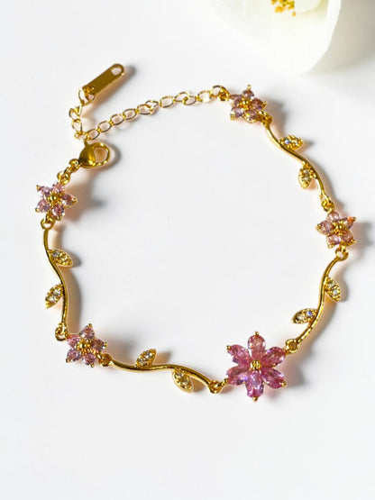 PINK FLORAL DIAMOND ENESIS BRACELET