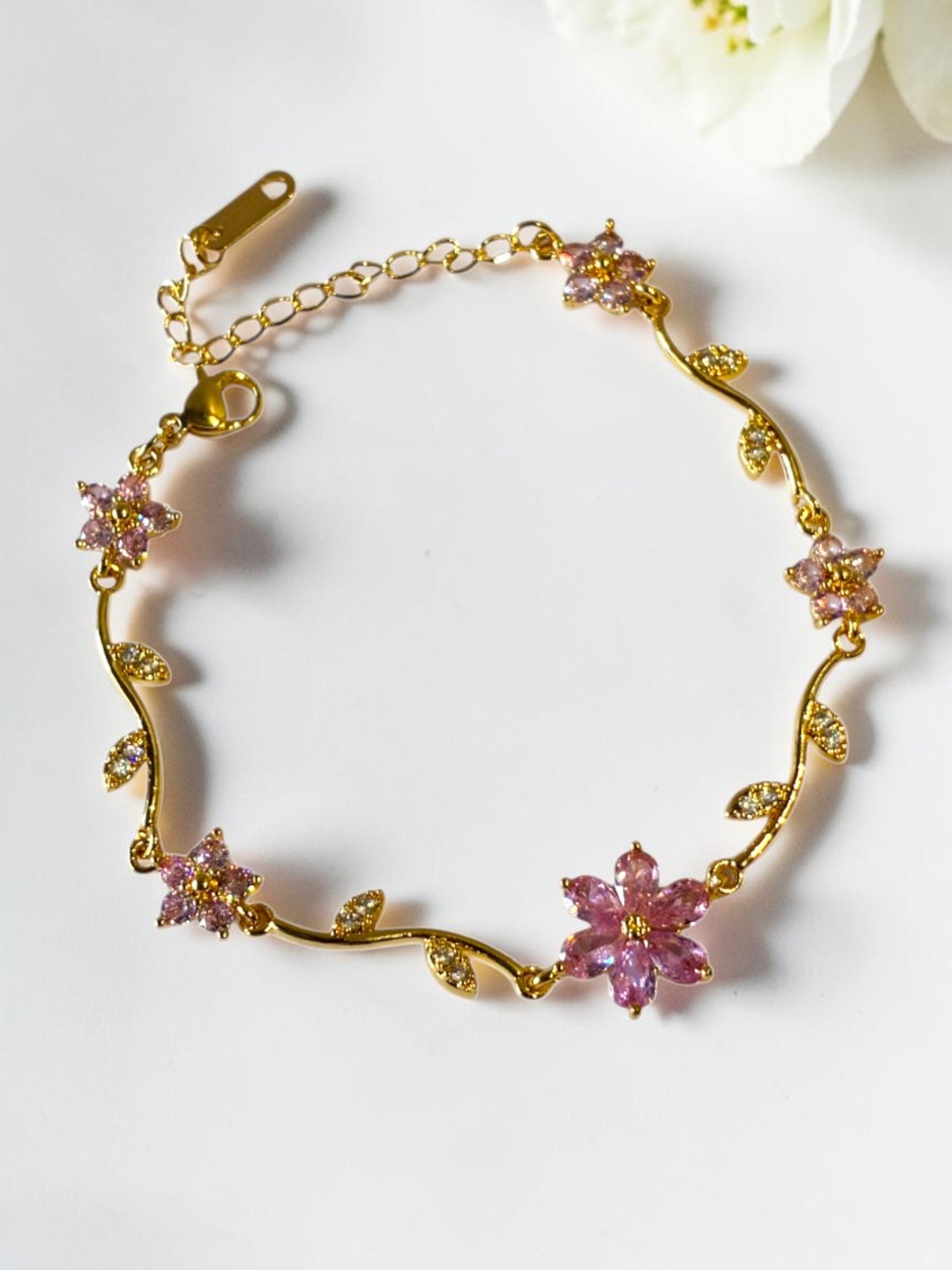 PINK FLORAL DIAMOND ENESIS BRACELET
