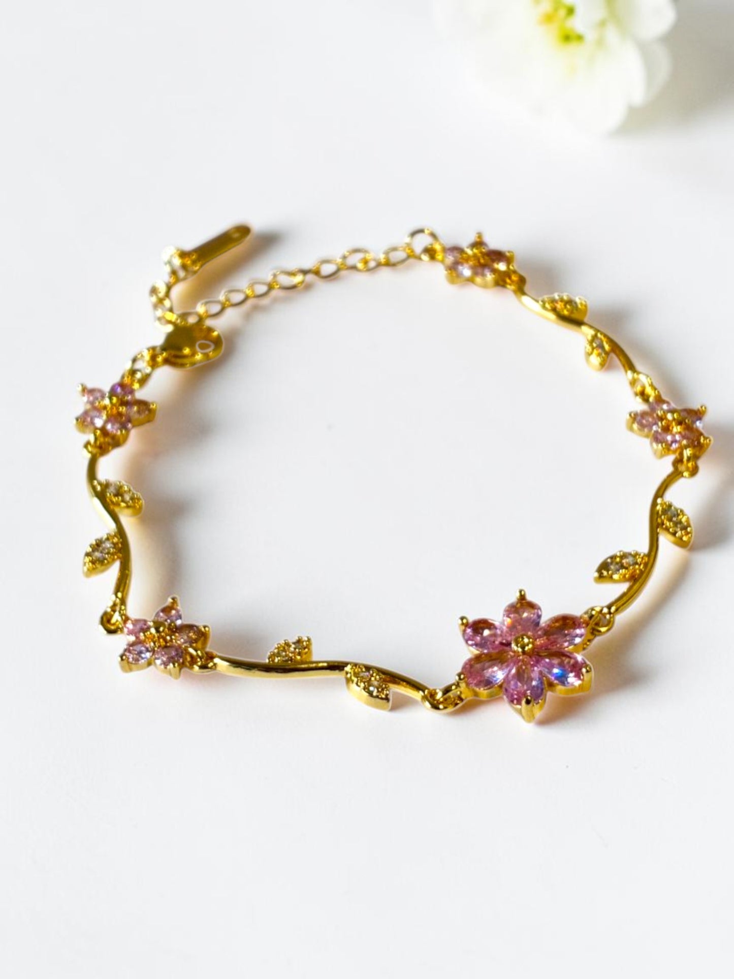 PINK FLORAL DIAMOND ENESIS BRACELET