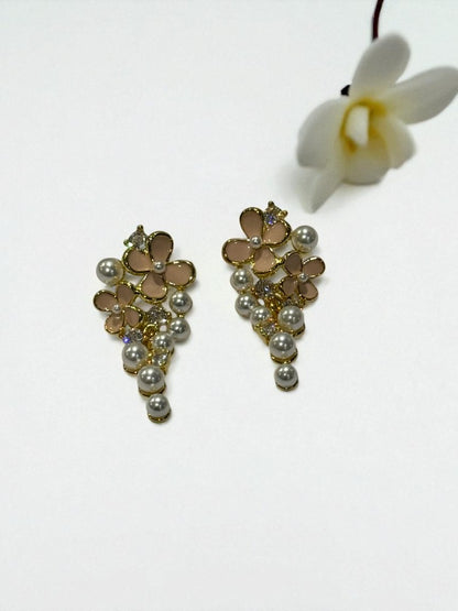 PINK FLOWER COREY EARRINGS