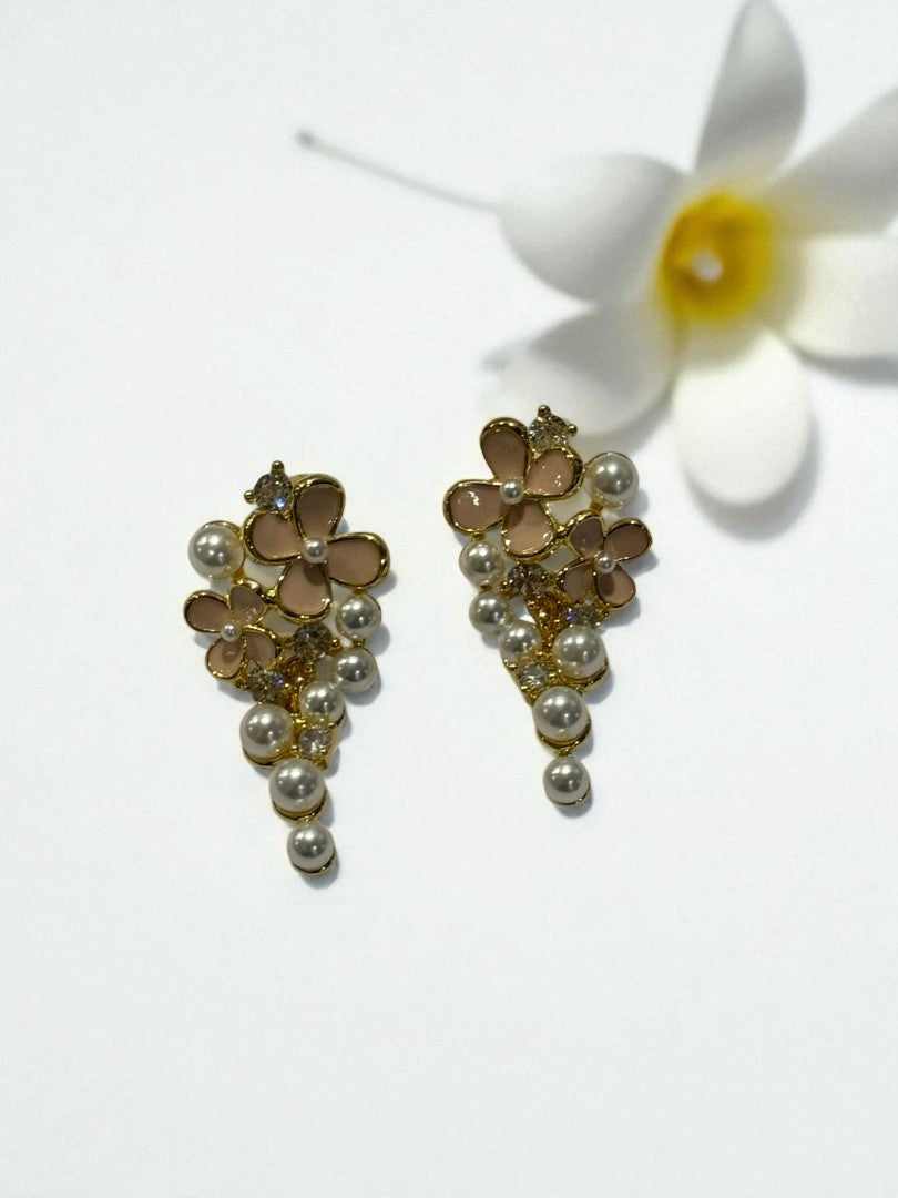 PINK FLOWER COREY EARRINGS