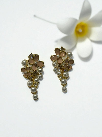 PINK FLOWER COREY EARRINGS