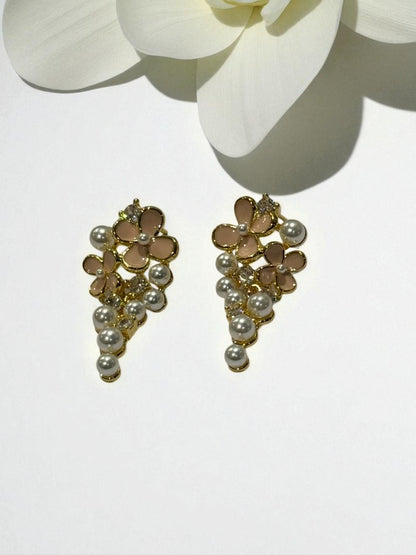 PINK FLOWER COREY EARRINGS