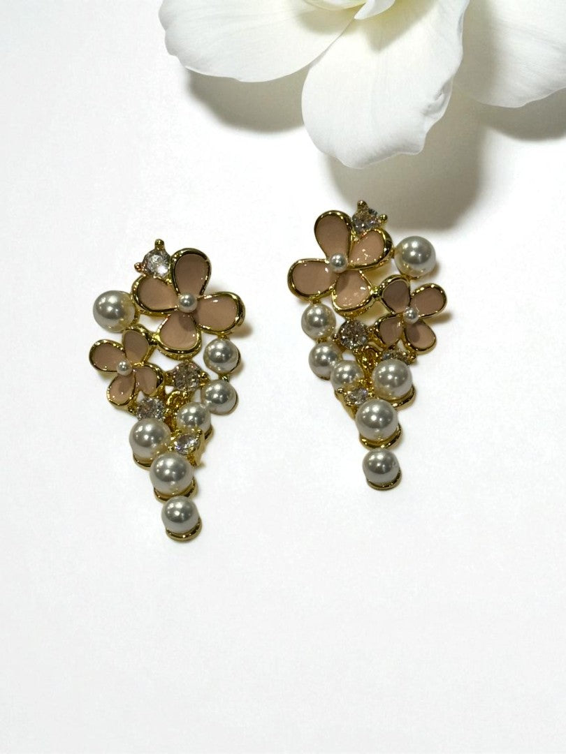 PINK FLOWER COREY EARRINGS