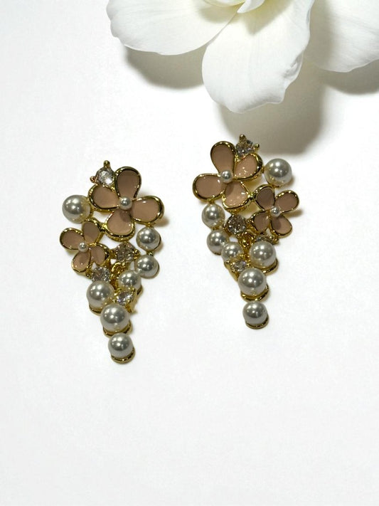 PINK FLOWER COREY EARRINGS