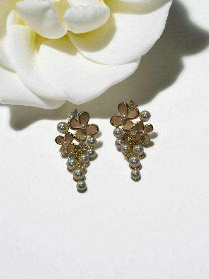 PINK FLOWER COREY EARRINGS