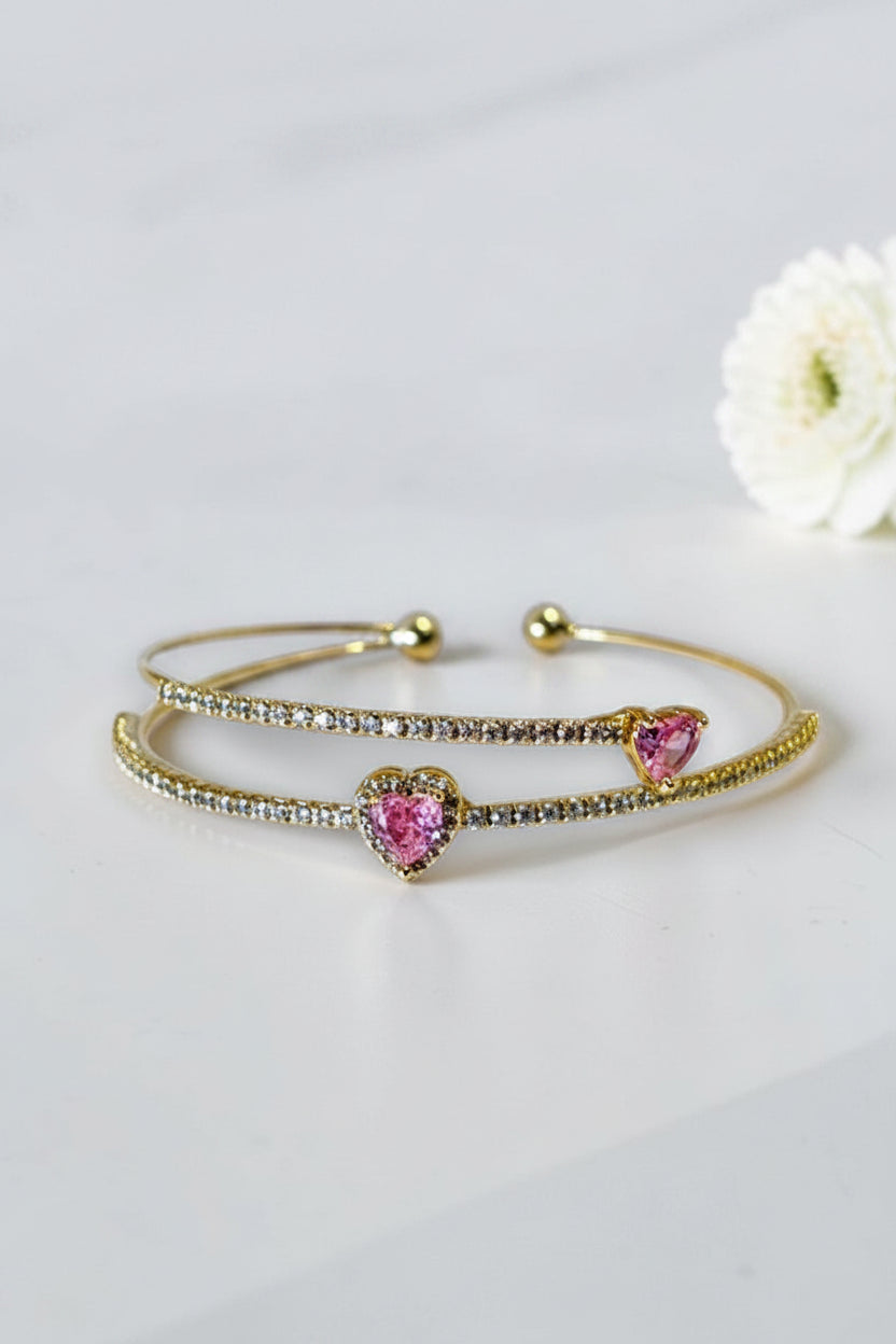 PINK HEART EMY BRACELET (CUFF)
