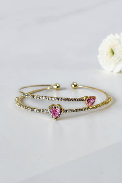 PINK HEART EMY BRACELET (CUFF)