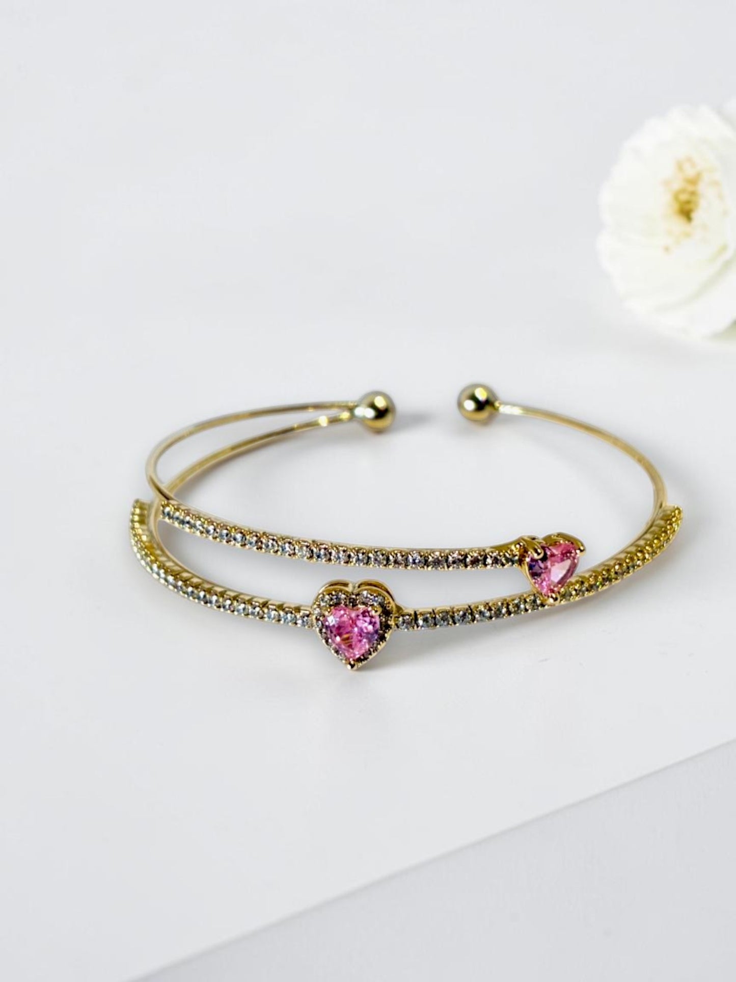 PINK HEART EMY BRACELET (CUFF)