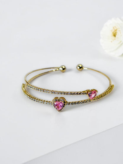 PINK HEART EMY BRACELET (CUFF)