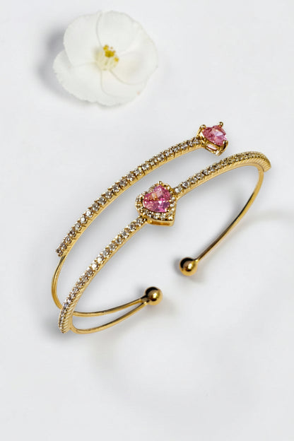 PINK HEART EMY BRACELET (CUFF)