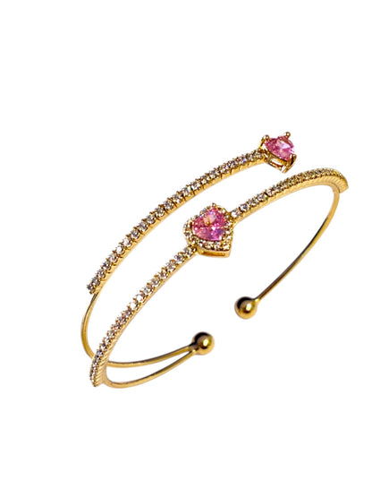 PINK HEART EMY BRACELET (CUFF)