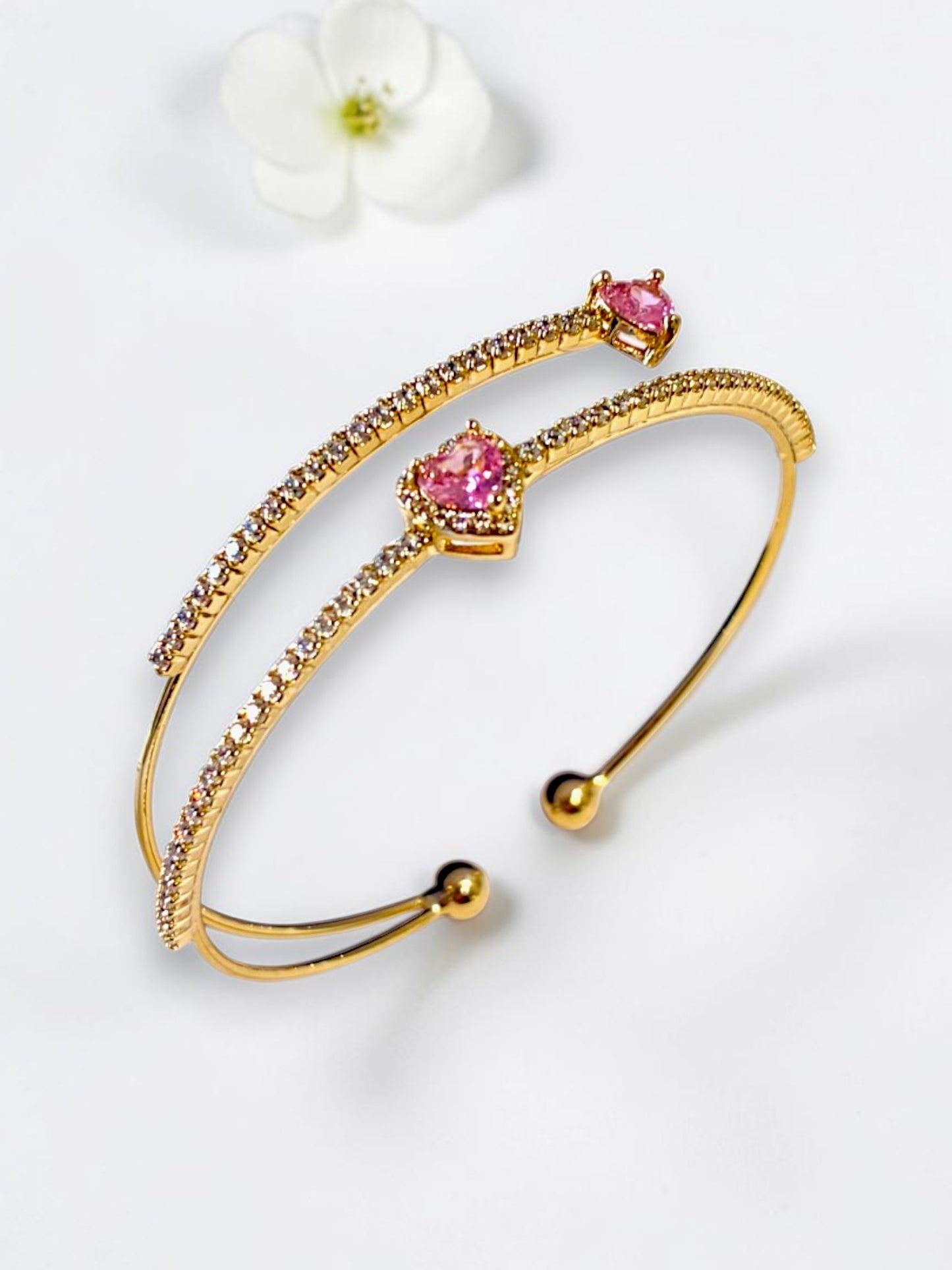 PINK HEART EMY BRACELET (CUFF)