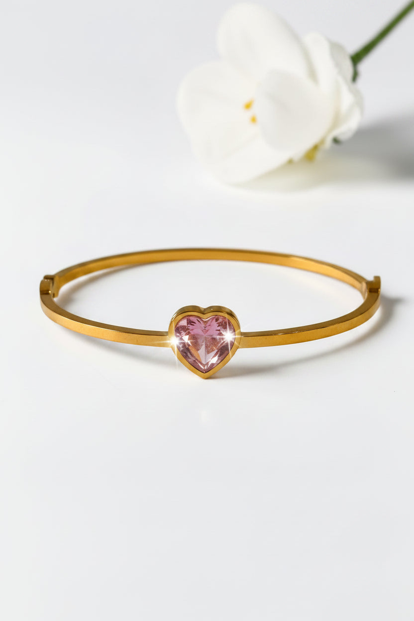 PINK HEART STONE MYLIE BRACELET