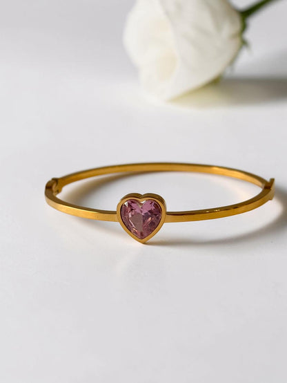 PINK HEART STONE MYLIE BRACELET