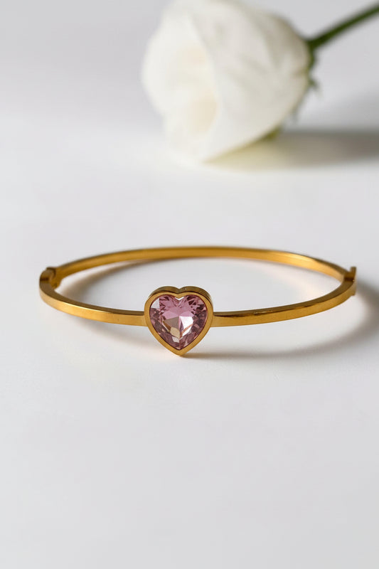 PINK HEART STONE MYLIE BRACELET