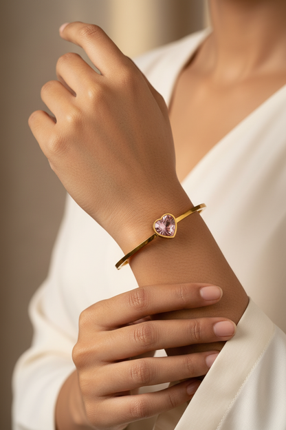 PINK HEART STONE MYLIE BRACELET