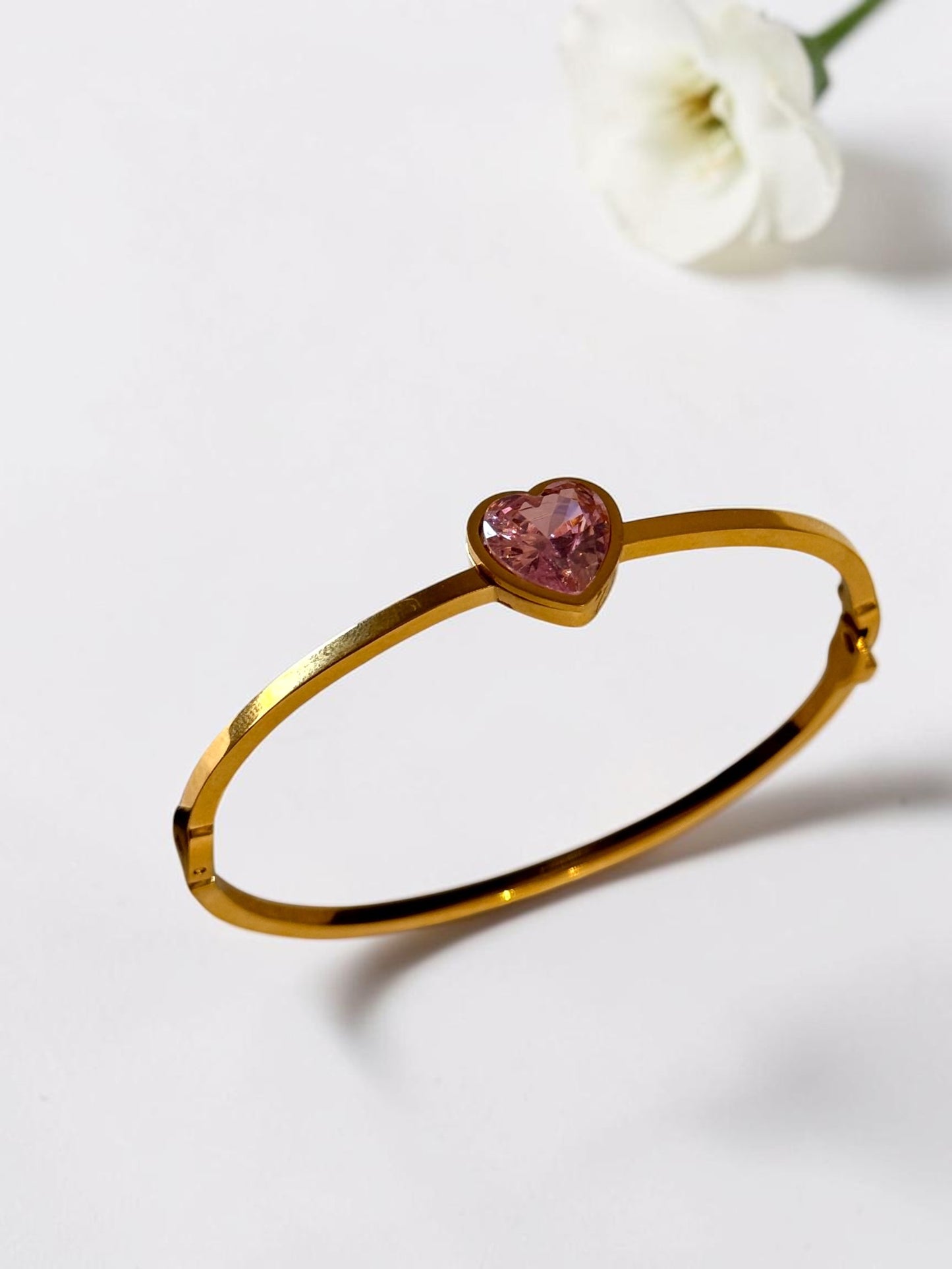PINK HEART STONE MYLIE BRACELET
