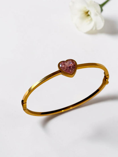 PINK HEART STONE MYLIE BRACELET