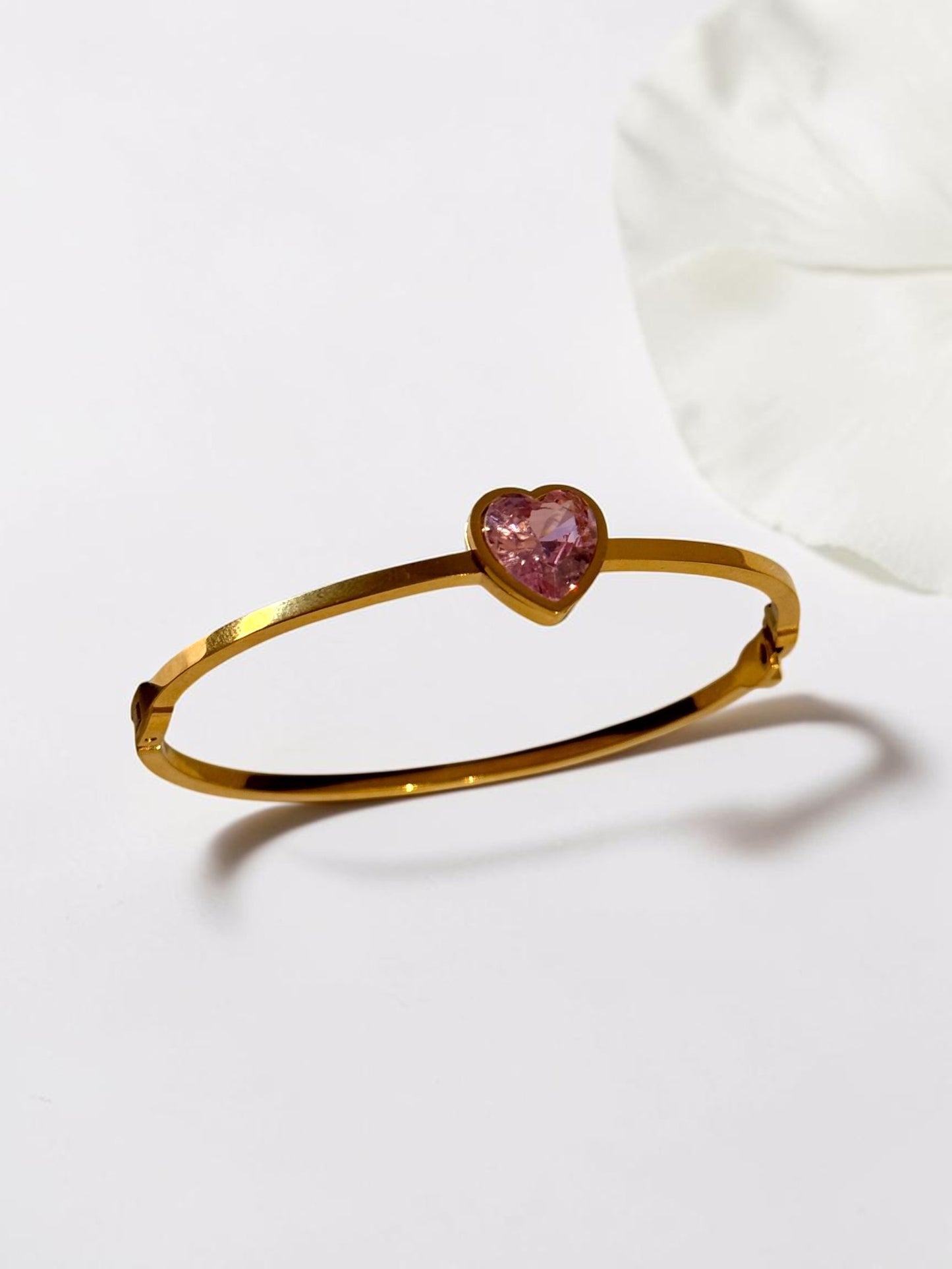 PINK HEART STONE MYLIE BRACELET